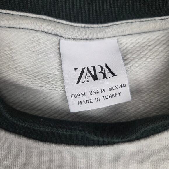 Zara Sweatshirt Mens Size Medium Gray Colorblock Crew Neck - Picture 10 of 13